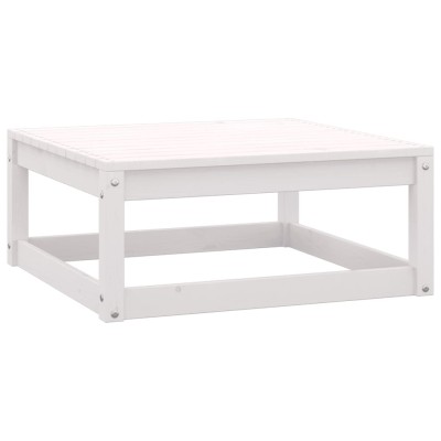 Set de salón de jardín de 7 piezas blanco madera maciza de pino Set de salón de jardín de 7 piezas blanco madera maciza de pino