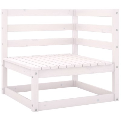 Set de salón de jardín de 4 piezas blanco madera maciza de pino Set de salón de jardín de 4 piezas blanco madera maciza de pino