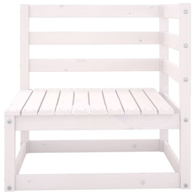 Set de salón de jardín de 4 piezas blanco madera maciza de pino Set de salón de jardín de 4 piezas blanco madera maciza de pino