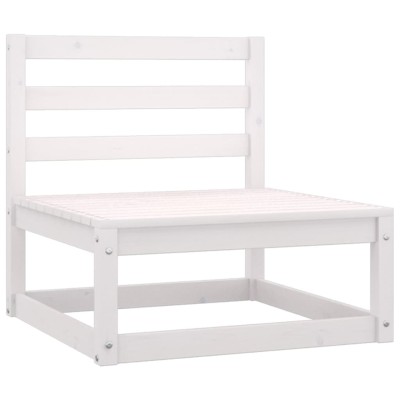 Set de salón de jardín de 4 piezas blanco madera maciza de pino Set de salón de jardín de 4 piezas blanco madera maciza de pino