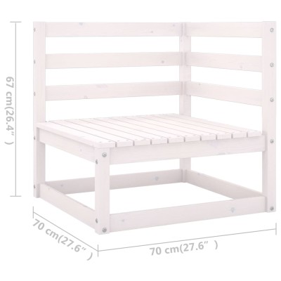 Set de salón de jardín de 4 piezas blanco madera maciza de pino Set de salón de jardín de 4 piezas blanco madera maciza de pino