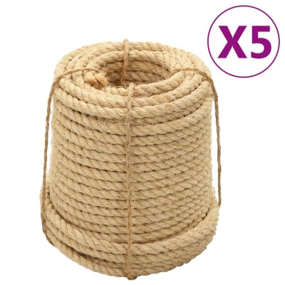Cuerdas de sisal 5 uds 20 mm 100 m Cuerdas de sisal 5 uds 20 mm 100 m