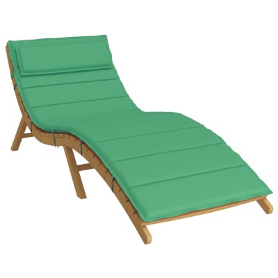 Cojín de tumbona de tela Oxford verde 180x60x3 cm