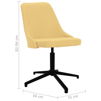 Silla de comedor giratoria tela amarilla Silla de comedor giratoria tela amarilla