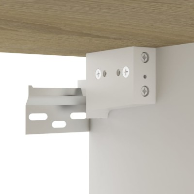 Mueble de pared de TV contrachapada blanco y roble 102x35x35 cm Mueble de pared de TV contrachapada blanco y roble 102x35x35 cm