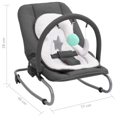 Hamaca mecedora para bebés de acero gris antracita Hamaca mecedora para bebés de acero gris antracita