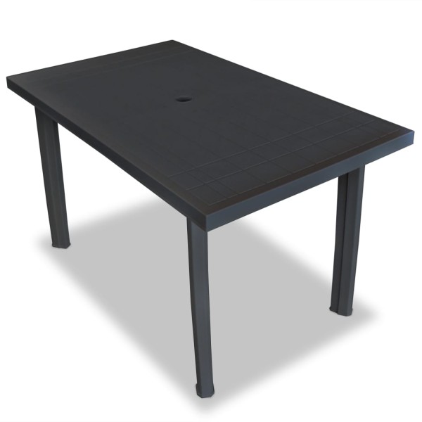 Set de comedor de jardín 5 piezas plástico gris antracita Set de comedor de jardín 5 piezas plástico gris antracita