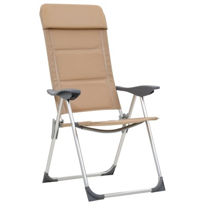 Sillas de camping de aluminio 2 unidades crema 58x69x111 cm Sillas de camping de aluminio 2 unidades crema 58x69x111 cm