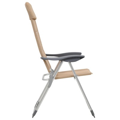 Sillas de camping de aluminio 2 unidades crema 58x69x111 cm Sillas de camping de aluminio 2 unidades crema 58x69x111 cm