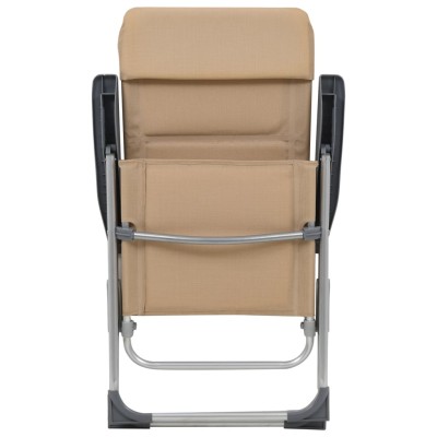 Sillas de camping de aluminio 2 unidades crema 58x69x111 cm Sillas de camping de aluminio 2 unidades crema 58x69x111 cm