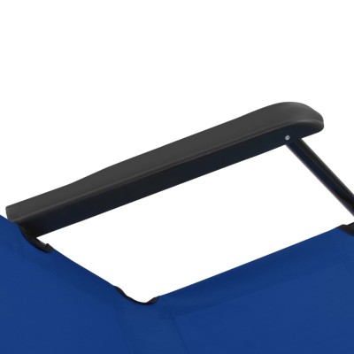 Tumbonas plegables con reposapiés 2 unidades acero azul Tumbonas plegables con reposapiés 2 unidades acero azul