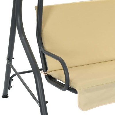Columpio balancín de jardín color blanco crema 170x110x153 cm Columpio balancín de jardín color blanco crema 170x110x153 cm