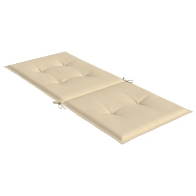 Cojín silla de jardín respaldo alto 2 uds tela beige 120x50x3cm Cojín silla de jardín respaldo alto 2 uds tela beige 120x50x3cm