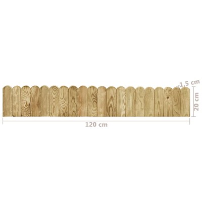 Rollo de borde de madera de pino impregnada verde 120 cm Rollo de borde de madera de pino impregnada verde 120 cm
