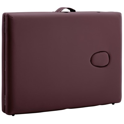 Camilla de masaje plegable 2 zonas madera morado vino Camilla de masaje plegable 2 zonas madera morado vino