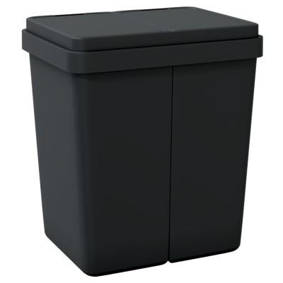 Cubo de basura doble gris antracita 2x25 L Cubo de basura doble gris antracita 2x25 L