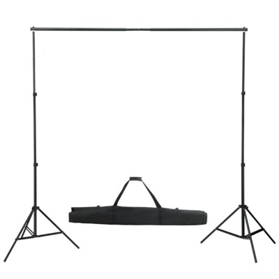 Sistema de soporte de telón fondo fotográfico 600x300 cm negro Sistema de soporte de telón fondo fotográfico 600x300 cm negro