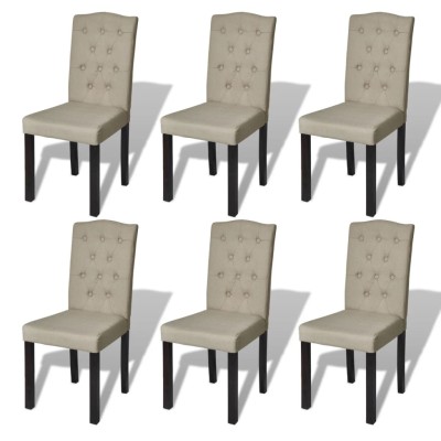Sillas de comedor 6 unidades de tela camel