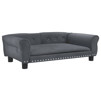 Cama para perros de terciopelo gris oscuro 95x55x30 cm Cama para perros de terciopelo gris oscuro 95x55x30 cm