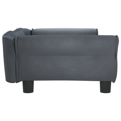 Cama para perros de terciopelo gris oscuro 95x55x30 cm Cama para perros de terciopelo gris oscuro 95x55x30 cm