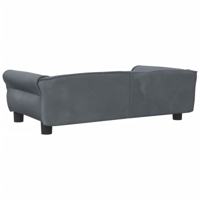 Cama para perros de terciopelo gris oscuro 95x55x30 cm Cama para perros de terciopelo gris oscuro 95x55x30 cm