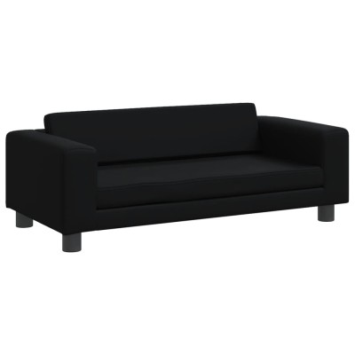 Cama de perros con extensión cuero sintético negro 100x50x30 cm Cama de perros con extensión cuero sintético negro 100x50x30 cm