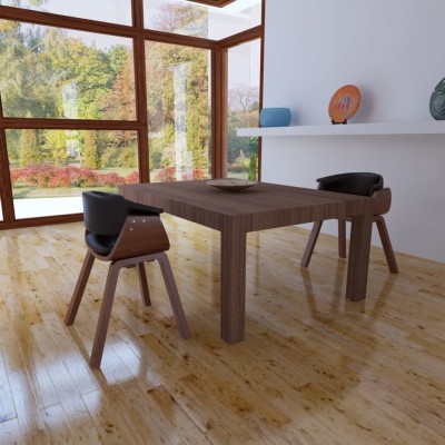 Sillas de comedor 2 unidades madera curvada y cuero artificial Sillas de comedor 2 unidades madera curvada y cuero artificial