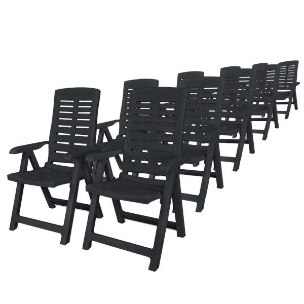 Conjunto de comedor de jardín 11 piezas plástico gris antracita Conjunto de comedor de jardín 11 piezas plástico gris antracita