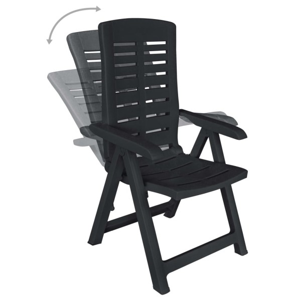 Conjunto de comedor de jardín 11 piezas plástico gris antracita Conjunto de comedor de jardín 11 piezas plástico gris antracita