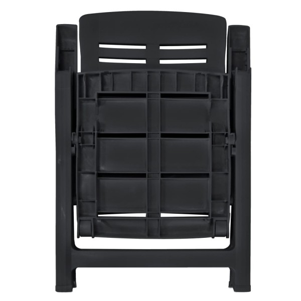 Conjunto de comedor de jardín 11 piezas plástico gris antracita Conjunto de comedor de jardín 11 piezas plástico gris antracita