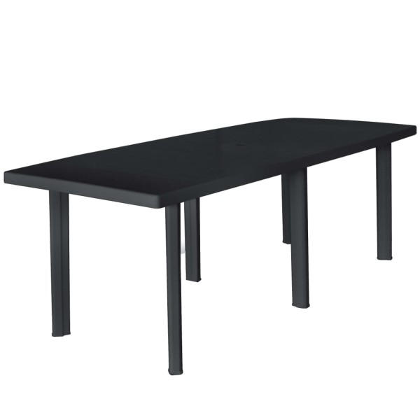 Conjunto de comedor de jardín 11 piezas plástico gris antracita Conjunto de comedor de jardín 11 piezas plástico gris antracita