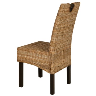 Sillas de comedor 6 unidades ratán kubu madera de mango Sillas de comedor 6 unidades ratán kubu madera de mango