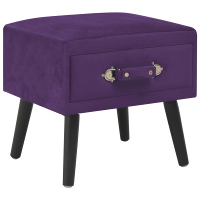 Mesitas de noche 2 unidades 40x35x40cm terciopelo morado oscuro Mesitas de noche 2 unidades 40x35x40cm terciopelo morado oscuro