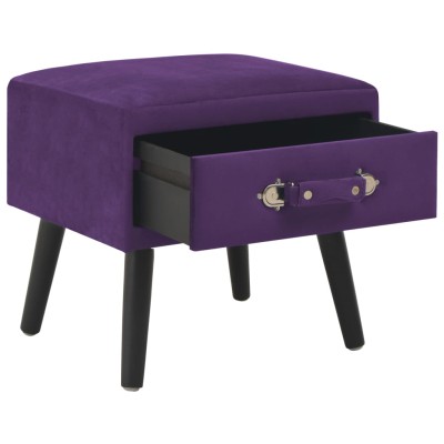 Mesitas de noche 2 unidades 40x35x40cm terciopelo morado oscuro Mesitas de noche 2 unidades 40x35x40cm terciopelo morado oscuro