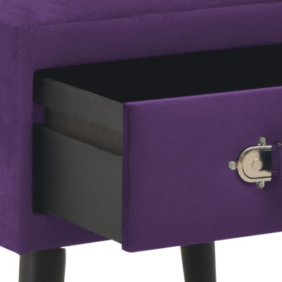 Mesitas de noche 2 unidades 40x35x40cm terciopelo morado oscuro Mesitas de noche 2 unidades 40x35x40cm terciopelo morado oscuro