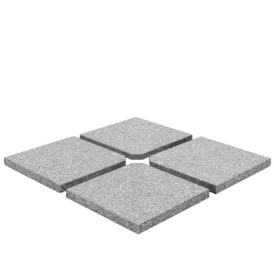 Placa de peso para sombrilla 4 uds granito gris cuadrada 100kg Placa de peso para sombrilla 4 uds granito gris cuadrada 100kg