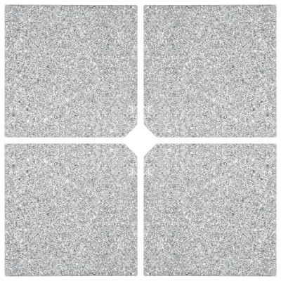 Placa de peso para sombrilla 4 uds granito gris cuadrada 100kg Placa de peso para sombrilla 4 uds granito gris cuadrada 100kg
