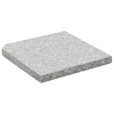 Placa de peso para sombrilla 4 uds granito gris cuadrada 100kg Placa de peso para sombrilla 4 uds granito gris cuadrada 100kg