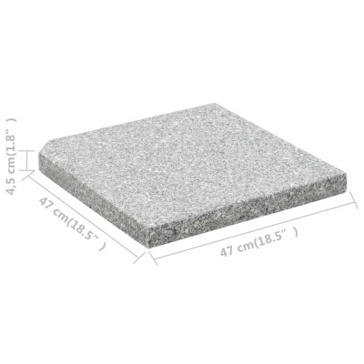 Placa de peso para sombrilla 4 uds granito gris cuadrada 100kg Placa de peso para sombrilla 4 uds granito gris cuadrada 100kg