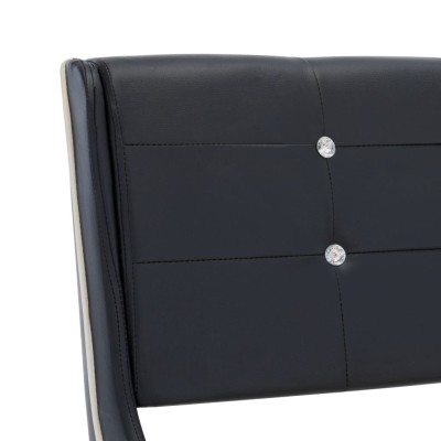 Cama con colchón viscoelástico cuero sintético negro 140x200 cm Cama con colchón viscoelástico cuero sintético negro 140x200 cm