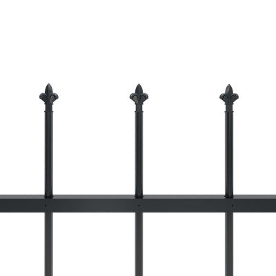Valla de jardín con puntas de lanza acero negro 3,4x1 m Valla de jardín con puntas de lanza acero negro 3,4x1 m
