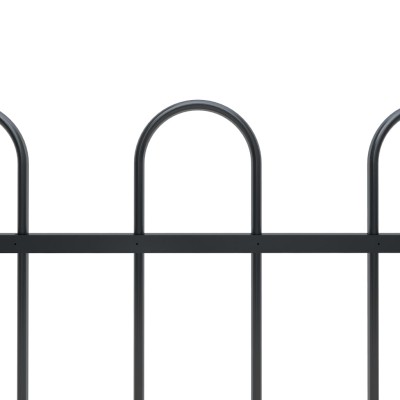 Valla de jardín con puntas de aro acero negro 11,9x0,6 m Valla de jardín con puntas de aro acero negro 11,9x0,6 m