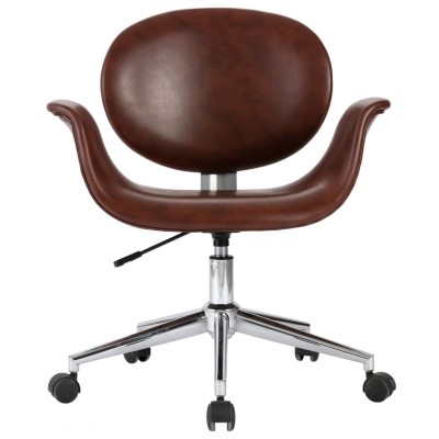 Silla de comedor giratoria cuero sintético marrón Silla de comedor giratoria cuero sintético marrón