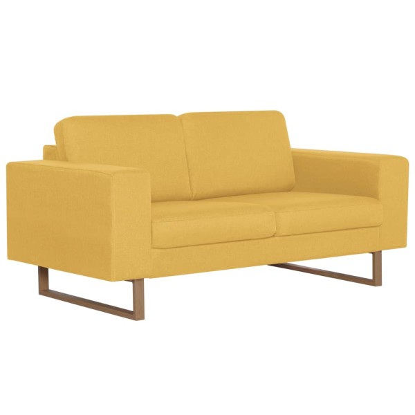 Juego de sofás 2 piezas de tela amarillo