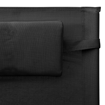 Tumbonas 2 unidades textilene negro y gris Tumbonas 2 unidades textilene negro y gris