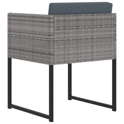 Set de comedor para jardín 11 pzas cojines ratán sintético gris Set de comedor para jardín 11 pzas cojines ratán sintético gris