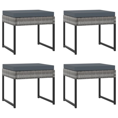 Set de comedor para jardín 11 pzas cojines ratán sintético gris Set de comedor para jardín 11 pzas cojines ratán sintético gris