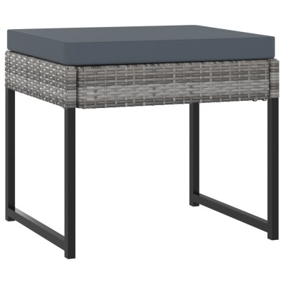 Set de comedor para jardín 11 pzas cojines ratán sintético gris Set de comedor para jardín 11 pzas cojines ratán sintético gris