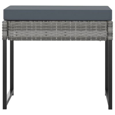 Set de comedor para jardín 11 pzas cojines ratán sintético gris Set de comedor para jardín 11 pzas cojines ratán sintético gris