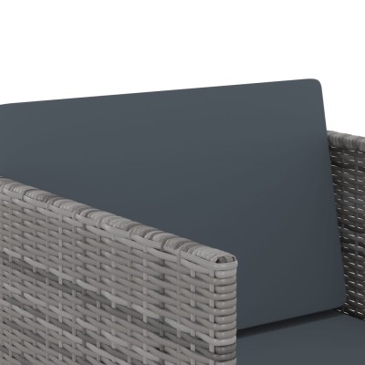 Set de comedor para jardín 11 pzas cojines ratán sintético gris Set de comedor para jardín 11 pzas cojines ratán sintético gris